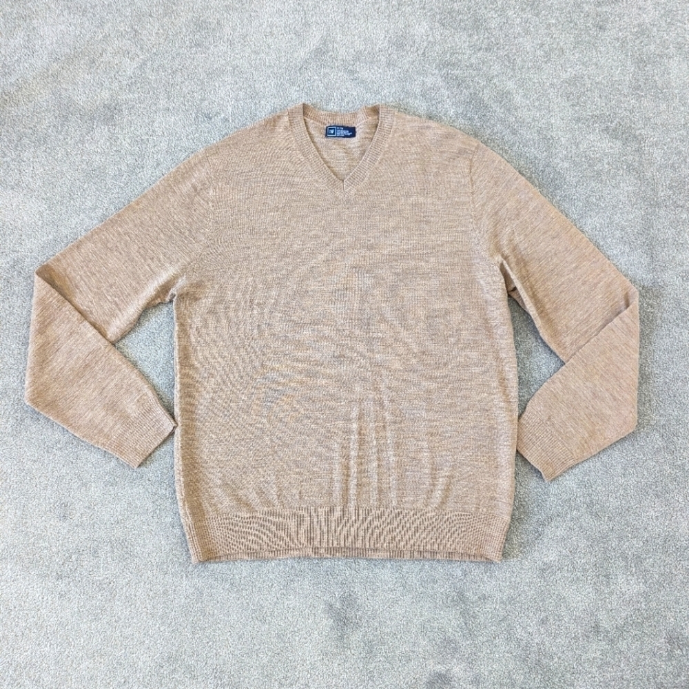 GAP Merino Wool V-neck Tan Color Sweater Men's XL